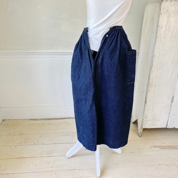 Antique Blue Work Skirt late 1800s early 1900s French… Gem