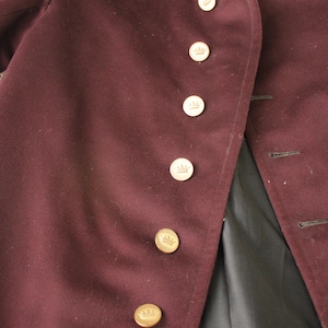 Vintage Bellhop's Jacket 1930s Burgundy Felted Wool French Workwear Uniform image 8