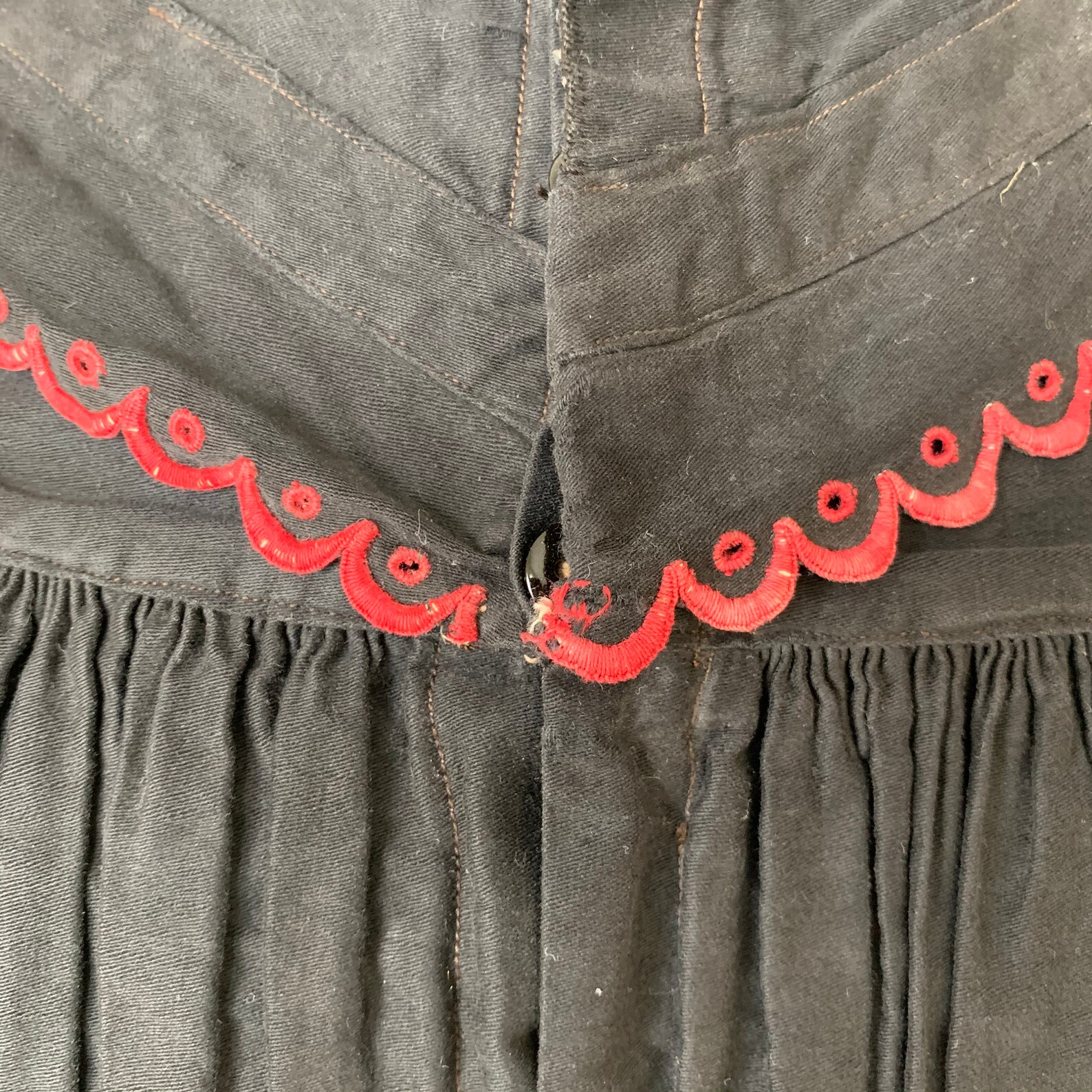 Vintage Choir Robes French Black Cloak With Red Details Boho Shabby ...