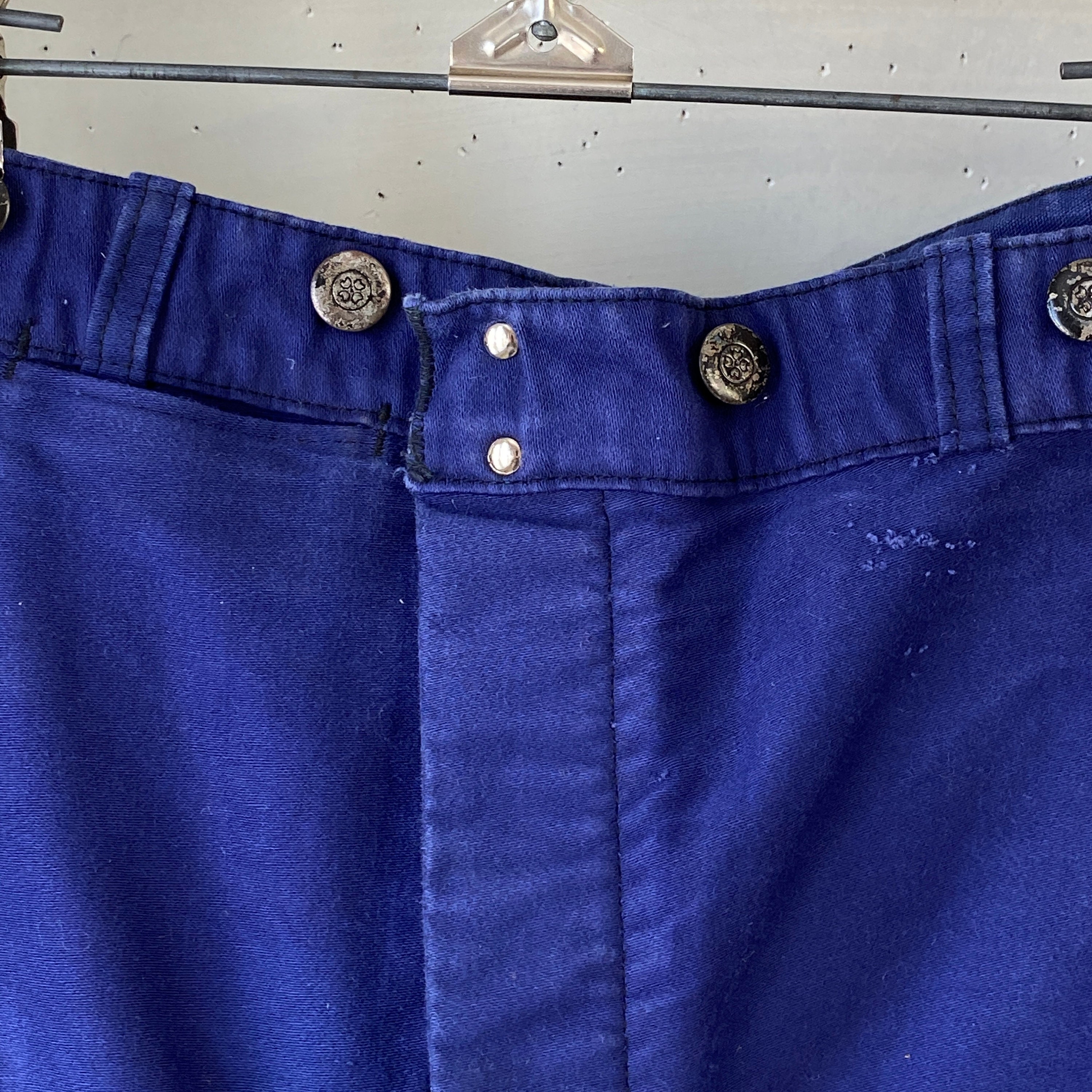 42 Inch Waist 1940s French Vintage MOLESKIN Workwear Pants Faded