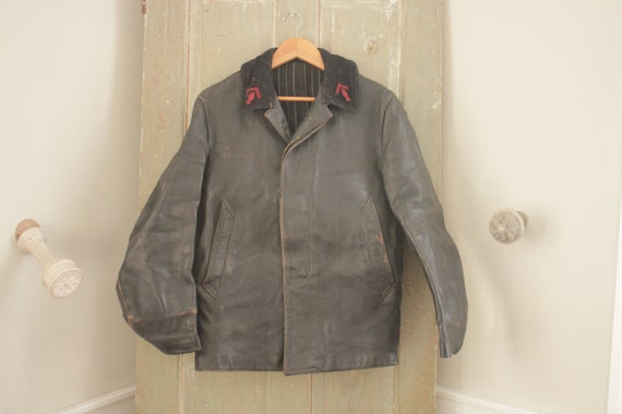 Vintage French jacket coat work chore wear black … - image 2