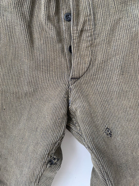 Vintage Cropped Pants Thick Ribbed Cotton Men's R… - image 8