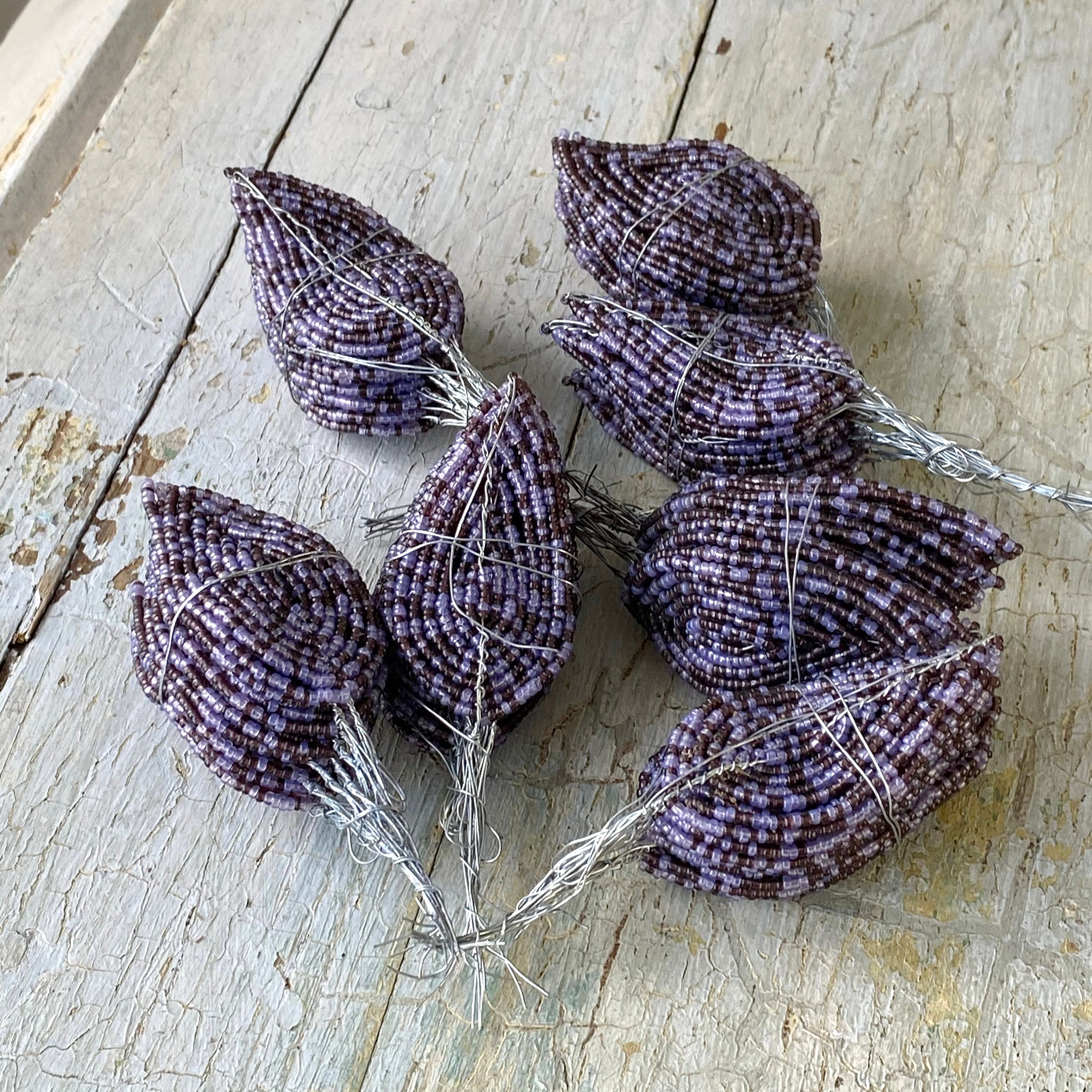 Vintage French Beaded Flowers Petals Micro Beads Etsy