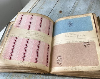洋書　FRENCH TEXTILES Pattern Sample Book Antique French Woven Fabric Document