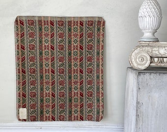 Antique 1920's French Jacquard fabric sample UNUSED document heavy weight upholstery furnishing material eco-friendly