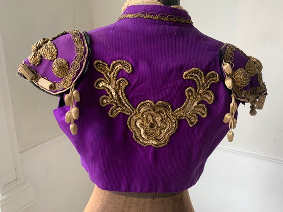Vintage French Theatrical purple Vest Waistcoat w