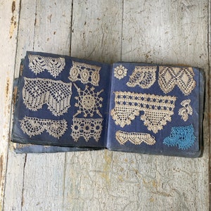 165 piece RARE samples Antique French crochet lace sampler book 1900-1920 blue binder the Textile Trunk image 6