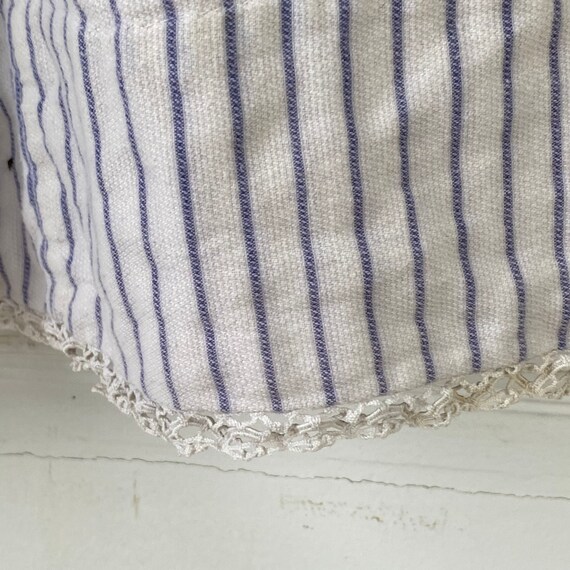 Gorgeous 1900s blue striped white petticoat print… - image 7