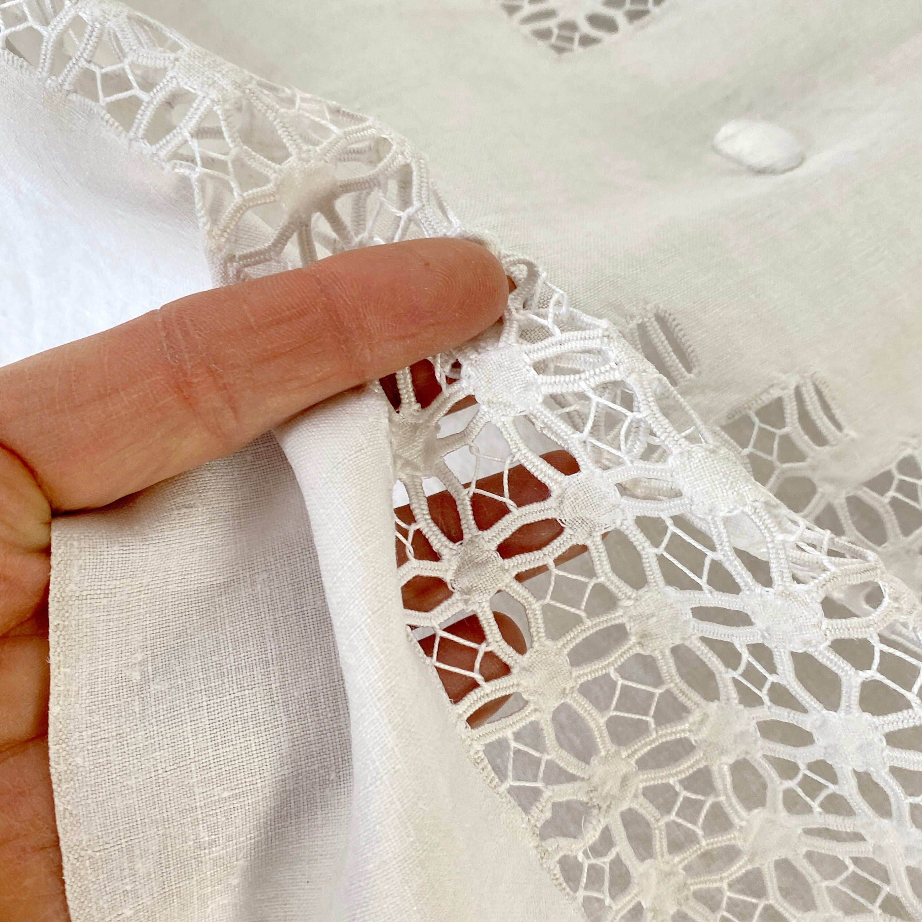 131X86 BD BEST Quality Pure Linen Monogram Antique French