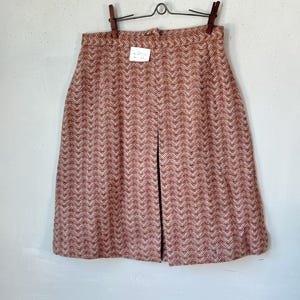 26 w Vintage French Wool Blend Skirt 1950s Unused Deadstock Plaid Tweed Herringbone Classic MCM Style Warm Winter small medium large Pencil