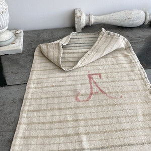 Vintage Grain sack Farmhouse Chateau Chic rustic unique handmade antique hand woven linen French country grainsack VTG Vintage Primitive