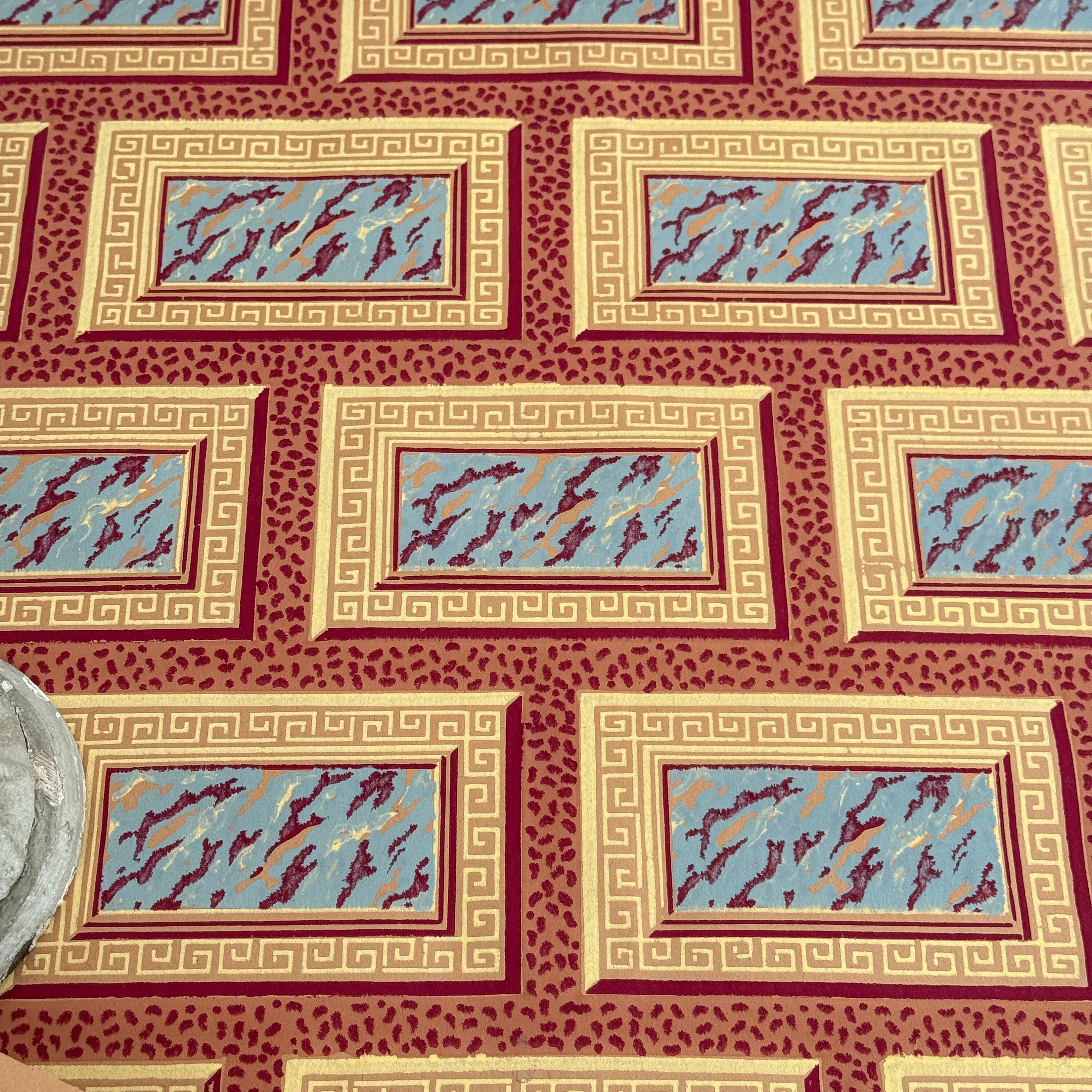 8.2YDS 1920 大理石調のフェイクレンガ紙壁紙 フランスのプリント壁紙