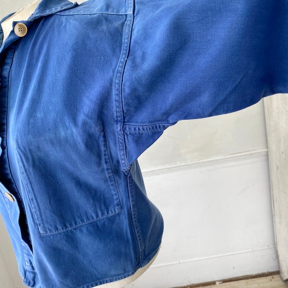 Vintage Jean Jacket French Blue Workwear  Antique… - image 6