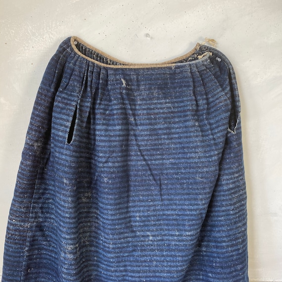 18th Century Antique Indigo Blue Wool Linen Frenc… - image 2