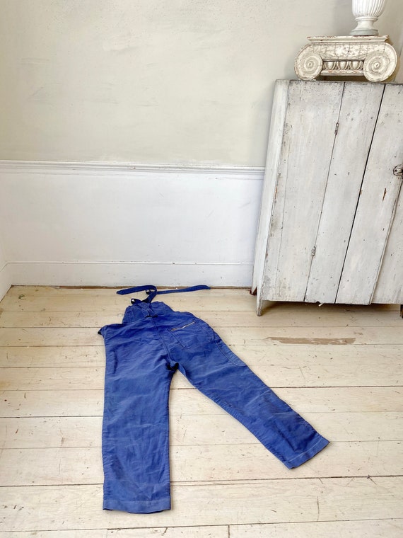 MOLESKIN Vintage Overalls French Blue Denim 1950s… - image 7