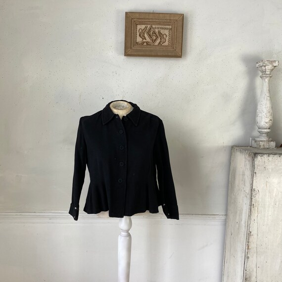 French Vintage Woman's dress coat jacket Cotton a… - image 3