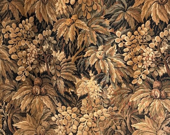 85x 49 1 of 2 Antique French tapestry curtain drape HEAVY jacquard weave c1880 textile Unique window treatment large scale très chic