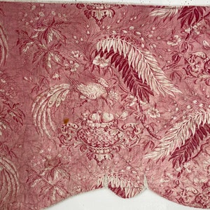 2 Patterns!!! ~ Antique French Toile Alsace  bedding textile 1800 pink Toile textile from the early 19th century boho shabby decor