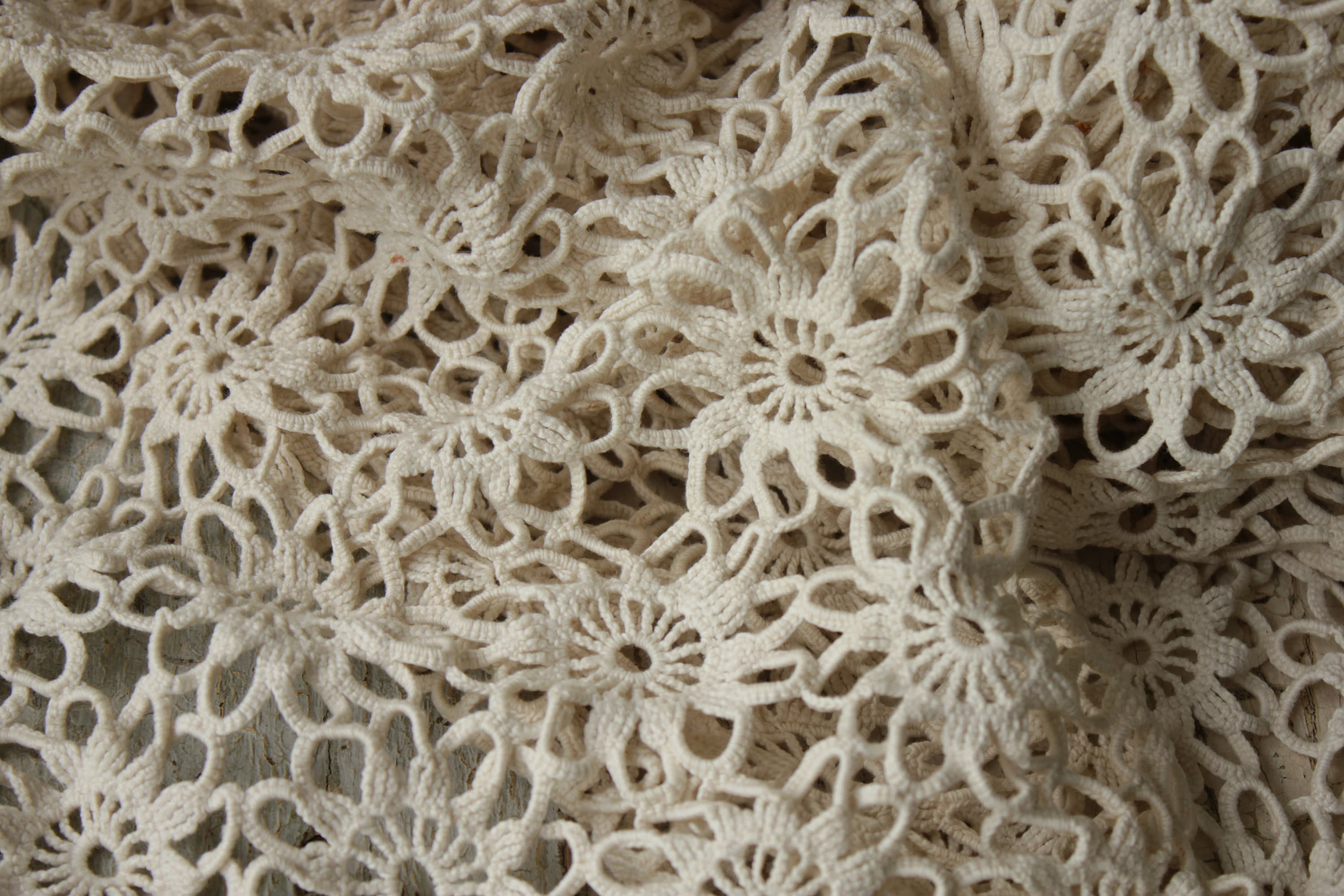 Vintage White Crochet Blanket All Cotton Coverlet French | Etsy