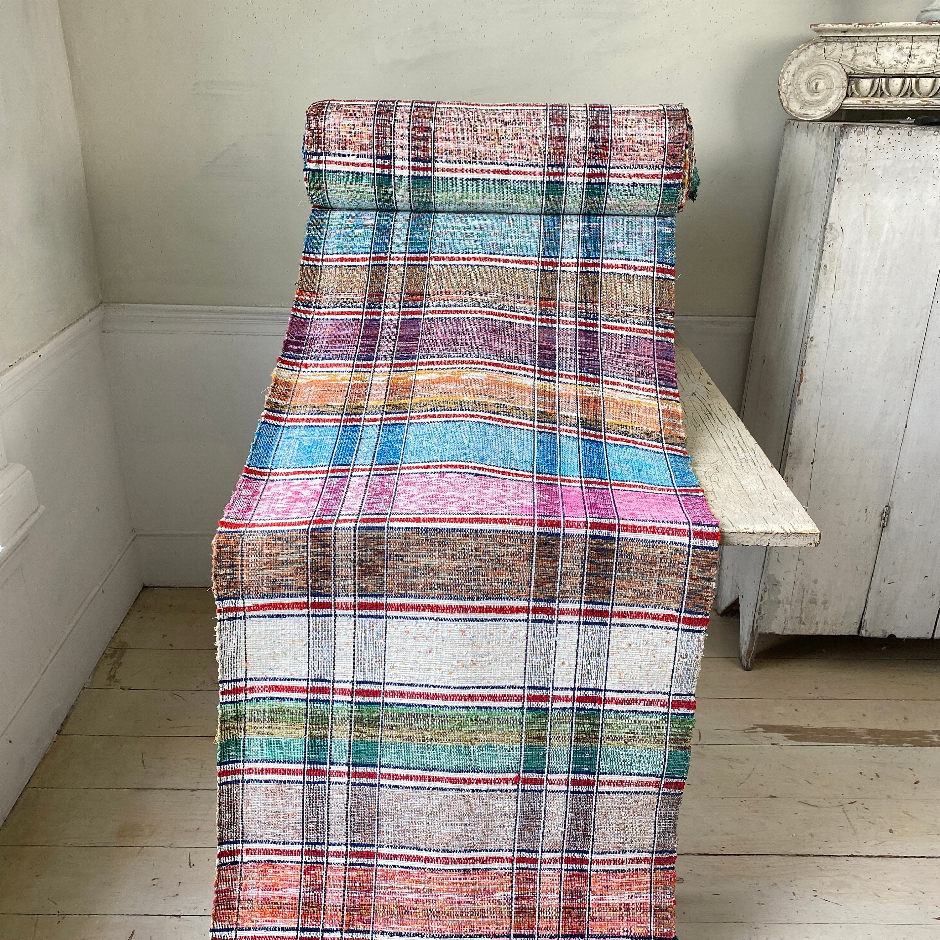15.5 Yards Vintage Rag Rug Stair Hall Table Runner European Carpet Rug ...