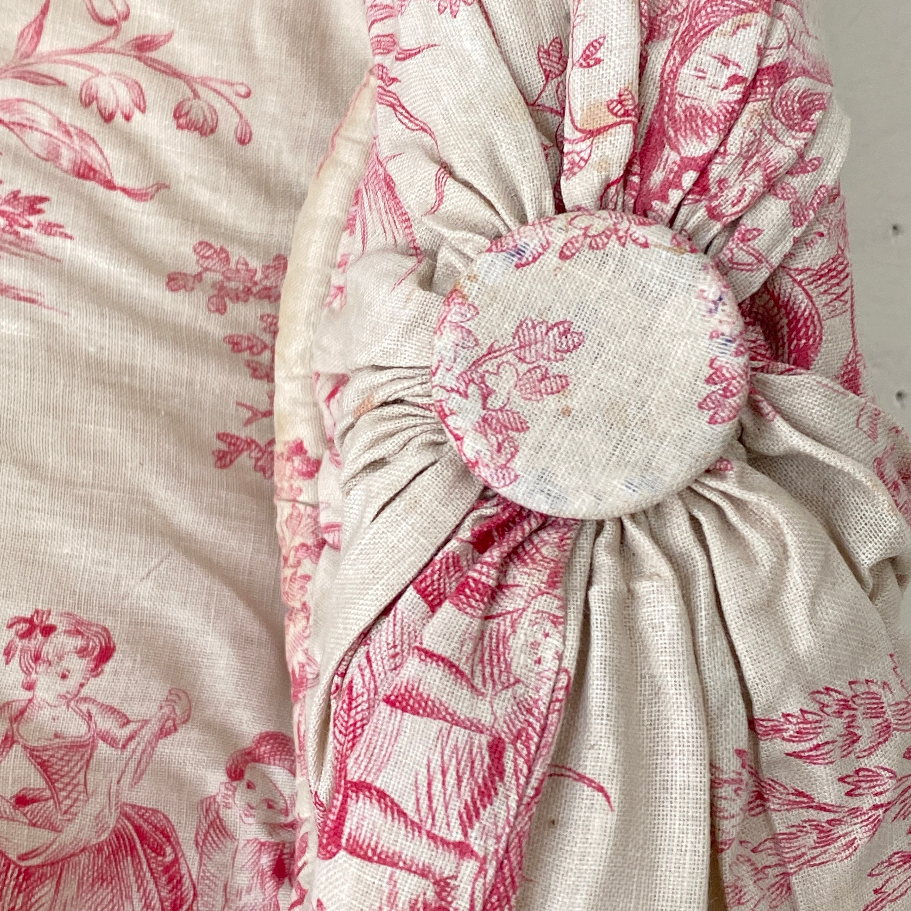 Vintage France Round Bolster Pillow Cover Case Toile De Jouy Etsy