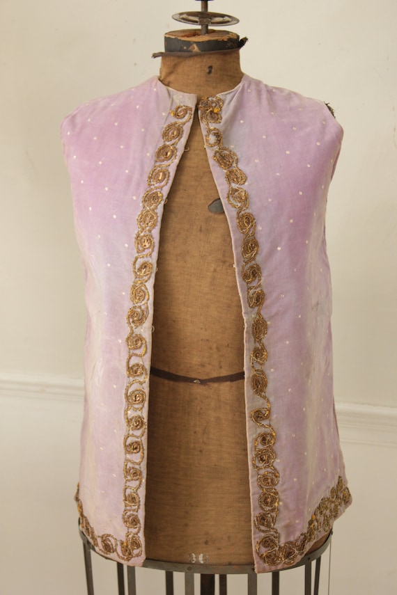Vintage Vest French Theatrical Costume Purple Vel… - image 3