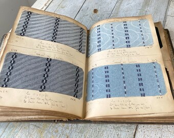 洋書　FRENCH TEXTILES Pattern Sample Book Antique French Woven Fabric Document