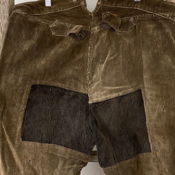 STUNNING Patched Brown Corduroy Pants French work… - image 4