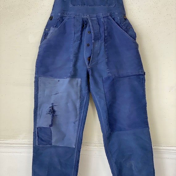 TIMEWORN MOLESKIN Vintage Overalls French Blue De… - image 4