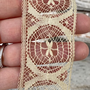 5.3 yards antique French handmade bobbin lace FINE delicate ribbon the Textile Trunk 19th century eco-friendly