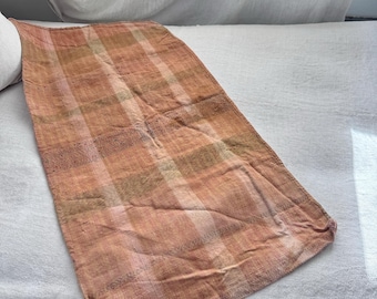 Autumnal tones hemp hand woven grainsack grain sack bag European textile art antique vintage hand woven homespun heavy upholstery fabric