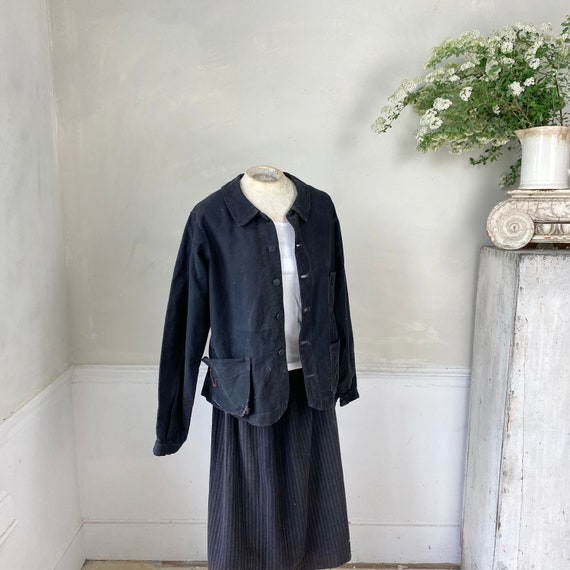 BLACK MEDIUM Vintage Jacket French Workwear Jack… - image 3