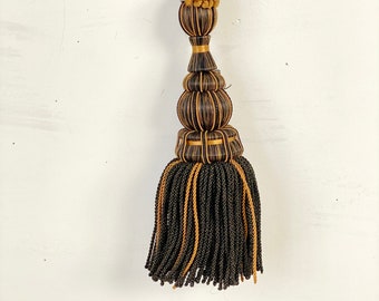 Schwarz gold vintage französischer Vorhang drapieren Raffhalter Raffhalter Posamentenhalter einzigartige Fensterbehandlung umweltfreundlich