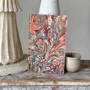 8.75x5.5 Antique French Marbled Paper ~ Hand-Marbled Unique Art Paper c1800s ~ Collectible Antique Paper for Framing Display marbleized