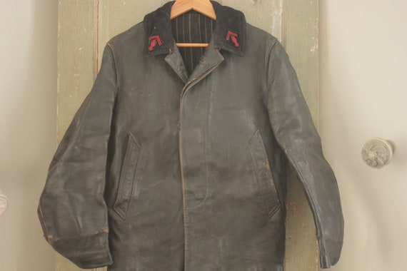 Vintage French jacket coat work chore wear black … - image 1