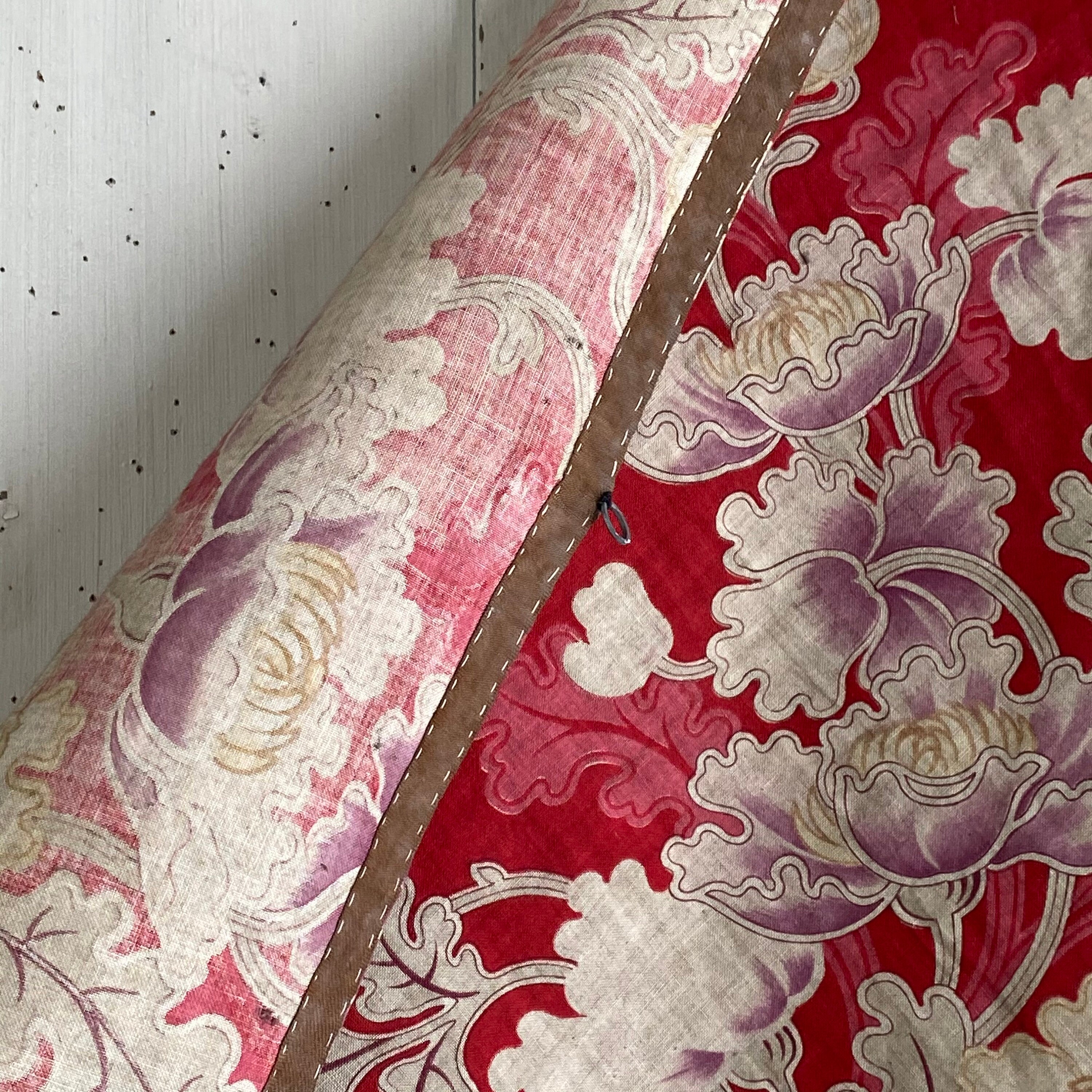 洋書　FRENCH TEXTILES Art Nouveau Fabric Material French C 1900 Red + Purple