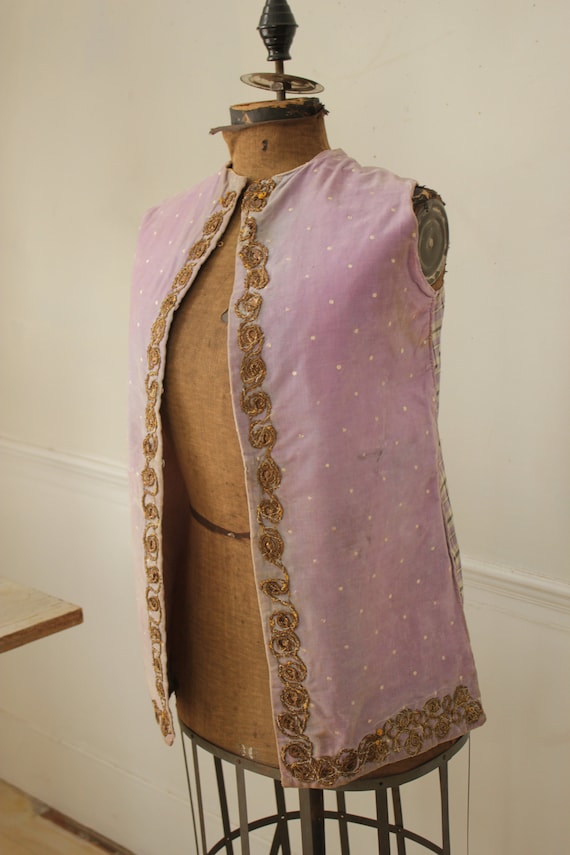 Vintage Vest French Theatrical Costume Purple Vel… - image 4
