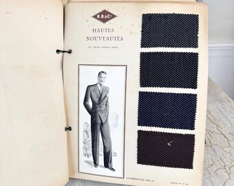1932 - 1932 Vintage Men's Fashion French Fabric Sample Book