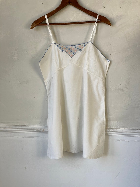 Embroidered Slip Women's Slip 1950s Slip Under Dr… - image 3