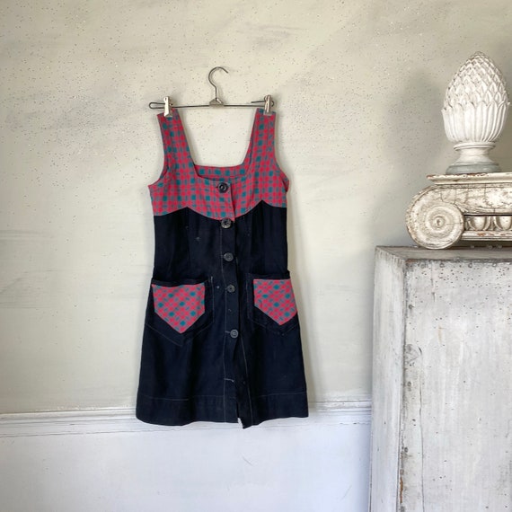 Vintage French dress small plaid and cotton CHARM… - image 9