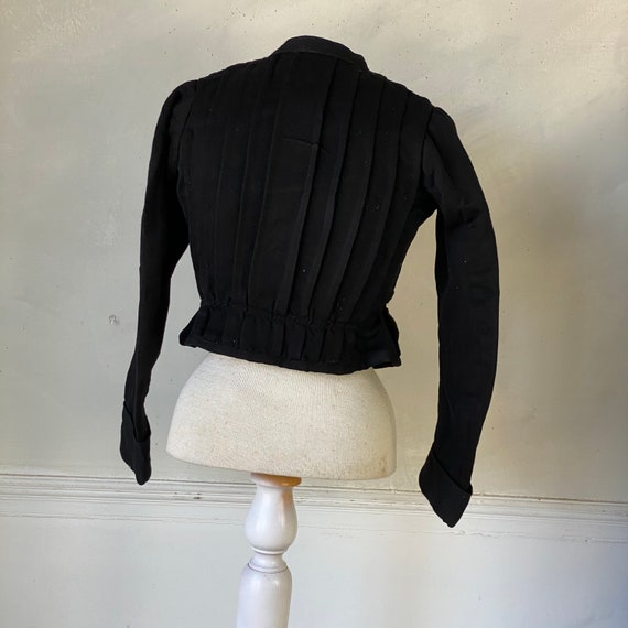 Black Cotton Bodice Early 1900s Snap Up Blouse Bl… - image 6