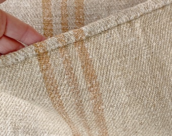 NUBBY Cottage Bathmat stripe Grainsack  Organic fabric  Striped hemp homespun Washed linen Cottagecore  The Textile Trunk eco-friendly