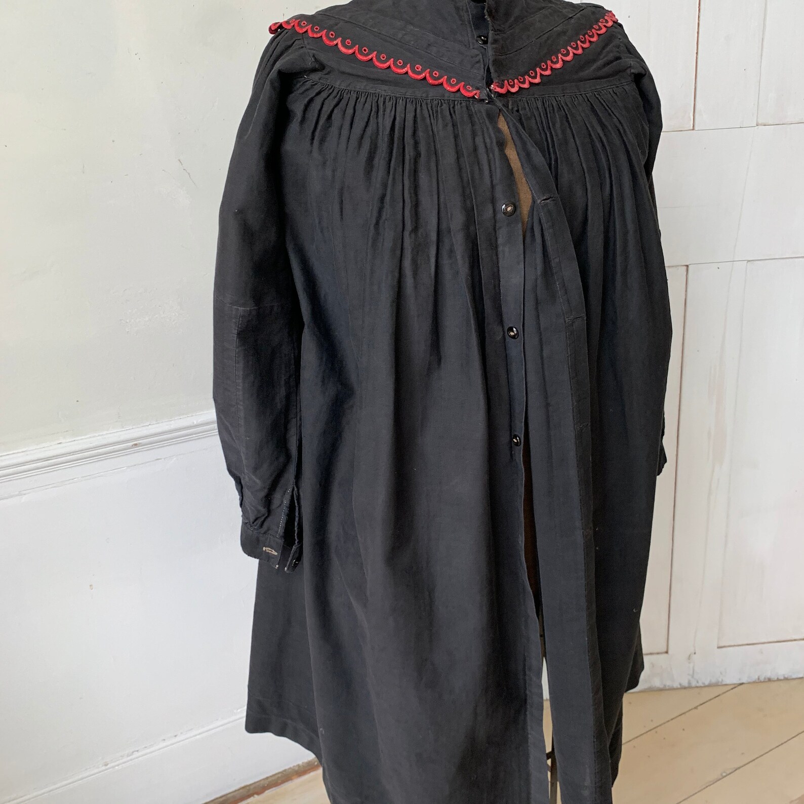 Vintage Choir Robes French Black Cloak With Red Details Boho Shabby ...