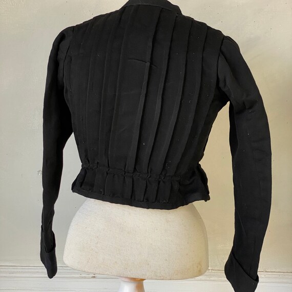 Black Cotton Bodice Early 1900s Snap Up Blouse Bl… - image 7
