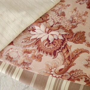 Antique Fabric Project Bundle pack French ticking, striped shirting & floral crettonne fragments for sewing projects Boho steampunk