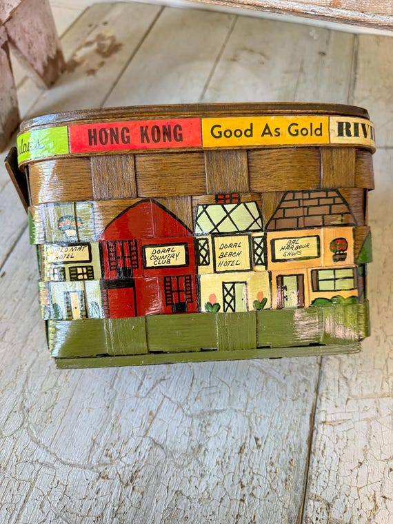 SIGNED Caro Nan Doral Florida RARE Painted Purse Handbag Americana