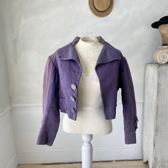 Cropped Jacket Vintage French purple coat possibl… - image 2