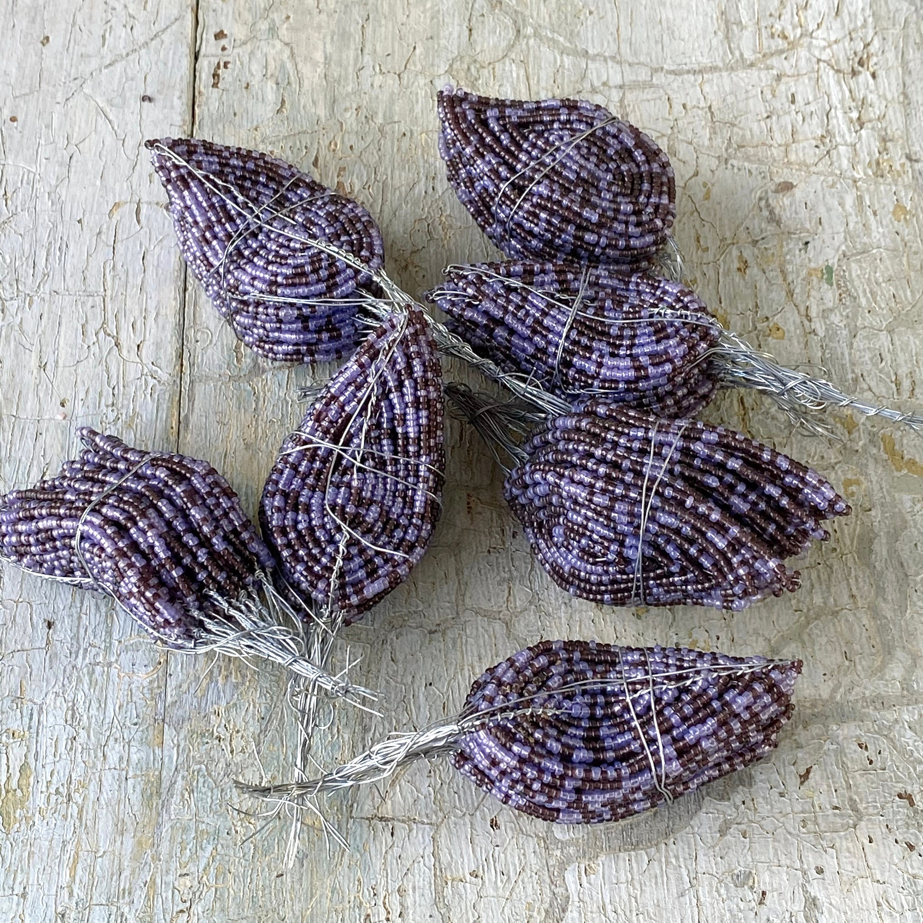 Vintage French Beaded Flowers Petals Micro Beads Etsy