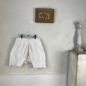 Antique French Bloomers late 1800s White Bloomers White textile Underpants Bloomers Vintage image 9