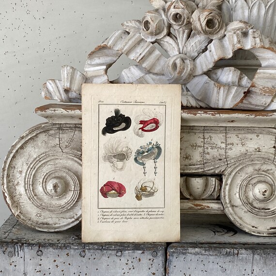 ルイ18世帽子 歴史的 1821年 パリファッション アンティーク フランス